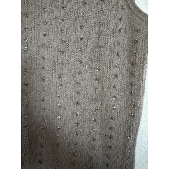 Calvin Klein Vintage Cashmere Light Brown Sleeveless Turtleneck Knit Sweater M - Picture 5 of 8